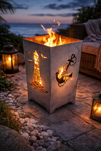 Feuerkorb motiv leuchtturm - motiv,